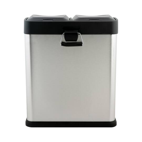 Organize It All Dual Compartment Stainless Steel Recycling Bin